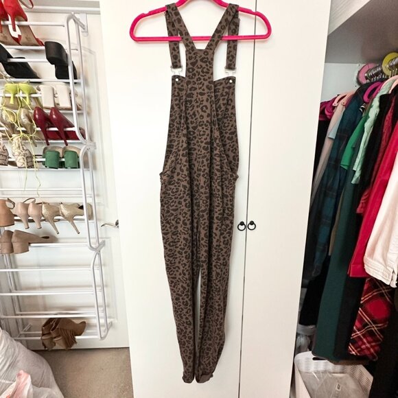 Z Supply Womens Medium Brown Cheetah Print Overalls Jumpsuit - Picture 9 of 11